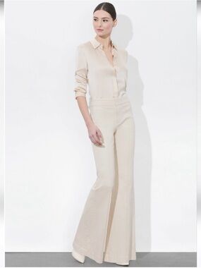 Alice + Olivia The Trouser Jean Chino High Rise Flare Pants